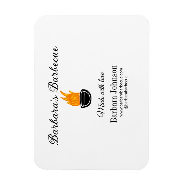 Barbecue Restaurant Küche Social Media Website Magnet (Vertikal)