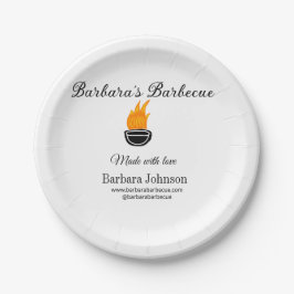 Barbecue Restaurant Küche Social Media Website Pappteller