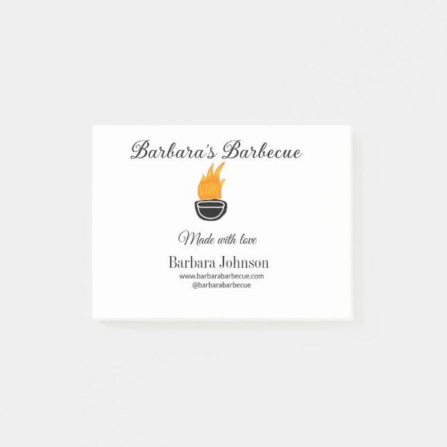 Barbecue Restaurant Küche Social Media Website Post-it Klebezettel (Vorderseite)