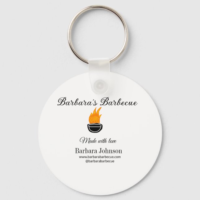Barbecue Restaurant Küche Social Media Website Schlüsselanhänger (Vorderseite)