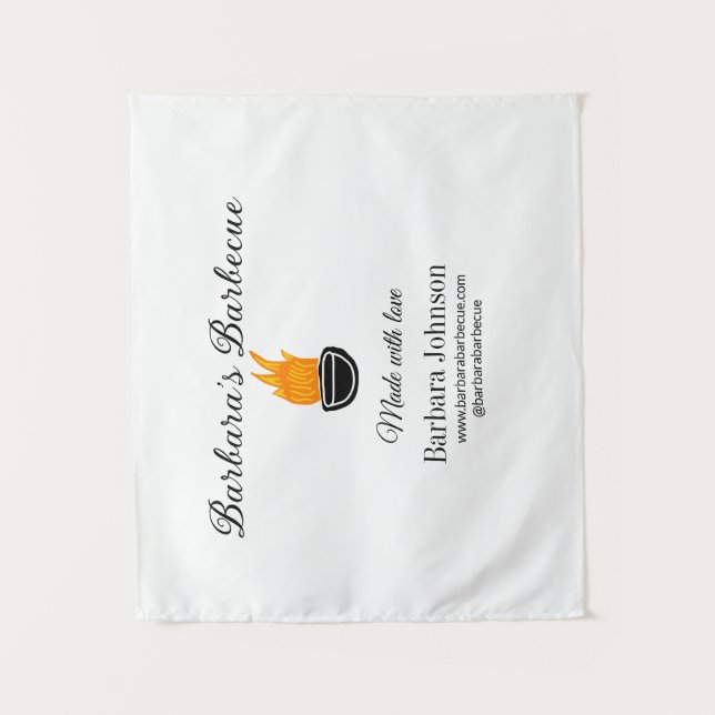 Barbecue Restaurant Küche Social Media Website Wandteppich (Vorderseite)