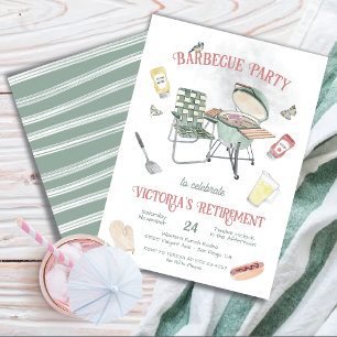 Barbecue-Ruhestand-Aquarell-Party Einladung
