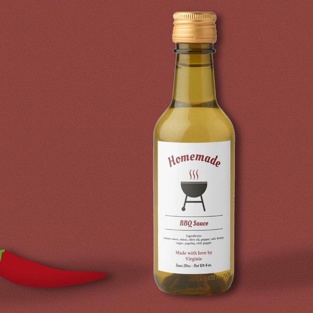 Barbecue Sauce GRILLEN Flaschenetikett Weinetikett (Barbecue Sauce BBQ Bottle Label Sticker)
