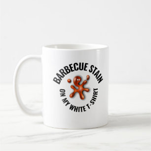 Barbecue Stain auf meinem weißen Kaffeetasse