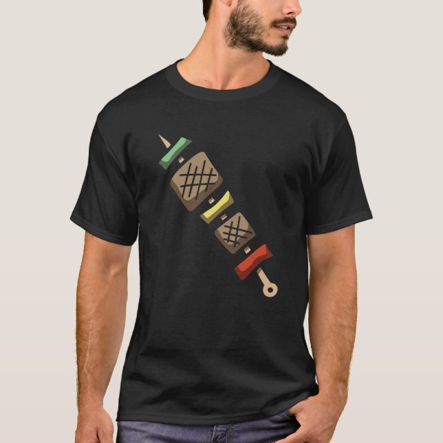 Barbecue Stick Rauch Fleisch Rindfleisch Hühnergri T-Shirt (Vorderseite)
