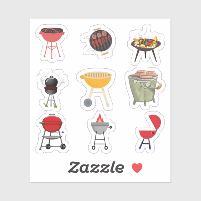 Barbecue Stickers Aufkleber (Blatt)