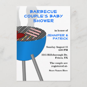 Barbecue Themed Couple's Baby Dusche Einladung