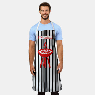 Barbecue Vertikalstreifen #2 DIY Farben Schwarz We Schürze