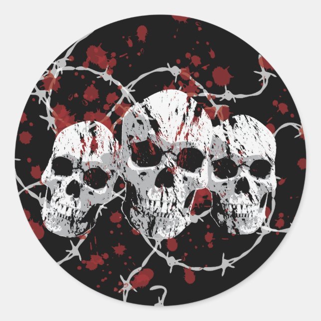 Barbed Skulls Stickers (Vorderseite)