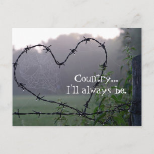 Barbed Wire Country Heart Postkarte