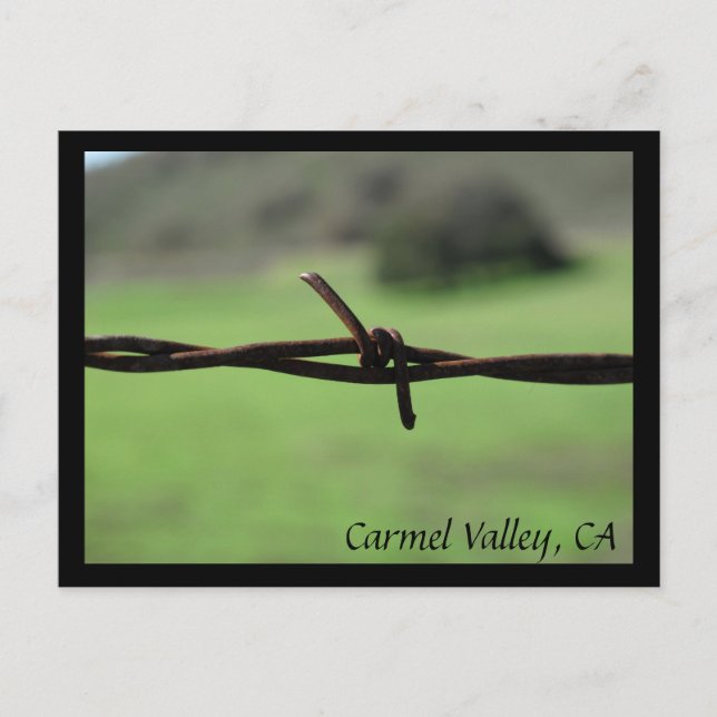Barbed Wire Fence Carmel Valley, CA Postcard Postkarte (Vorderseite)