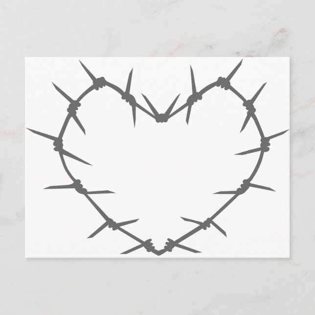 Barbed Wire Heart Postkarte (Vorderseite)