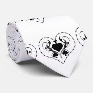 Barbed Wire Herz Schwarze Spades Thunder_Cove Krawatte