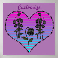 Barbed Wire Herz Wild Schwarze Rose Thunder_Cove