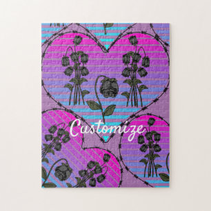 Barbed Wire Herz Wild Schwarze Rose Thunder_Cove Puzzle