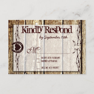Barbed Wire Horseshoe Country Western RSVP Cards