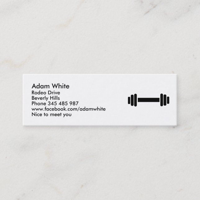 Barbell - Bodybuilding Mini Visitenkarte (Vorderseite)