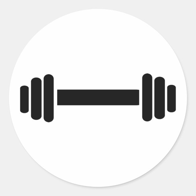 Barbell - Bodybuilding Runder Aufkleber (Vorderseite)