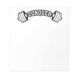 Barbell, CONQUER - Inspirationsstifter Gym Notizblock
