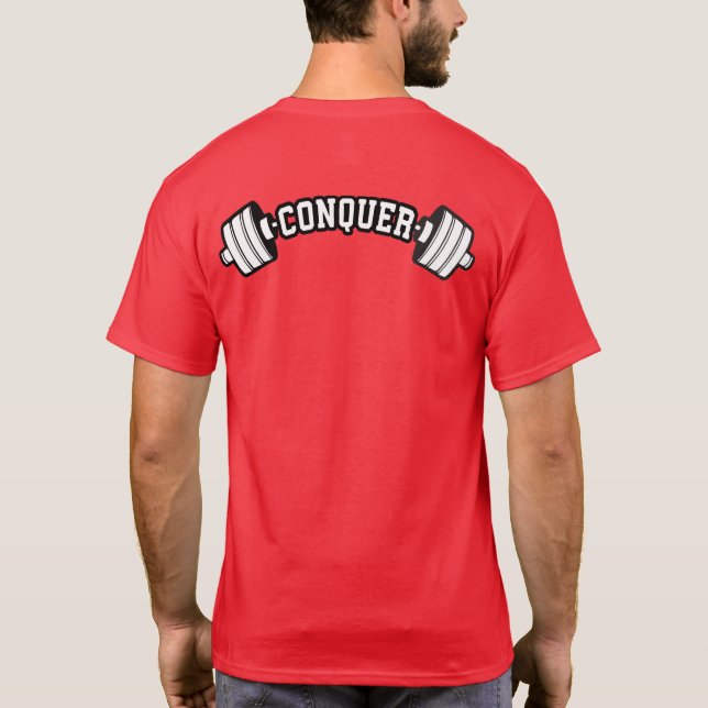 Barbell, CONQUER - Inspirationsstifter Gym T-Shirt (Rückseite)