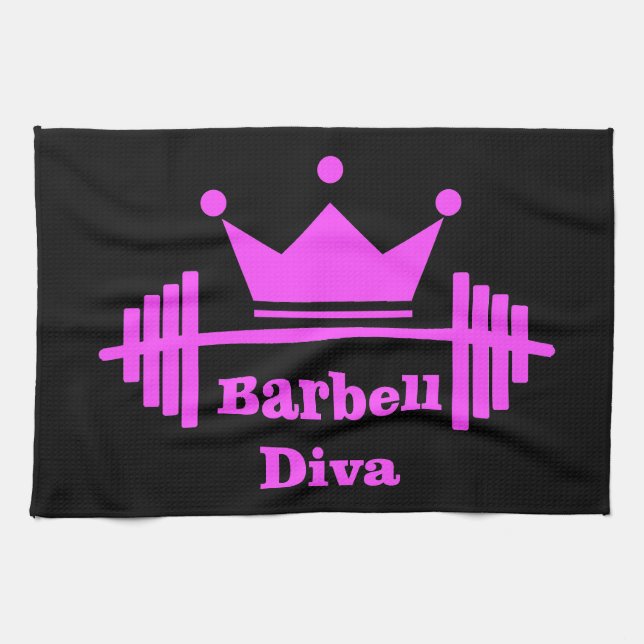 Barbell-Diva-Turnhallen-Tuch Geschirrtuch (Horizontal)