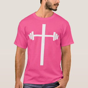 Barbell Dumbell Cross Christliches Jesus Gym Worko T-Shirt