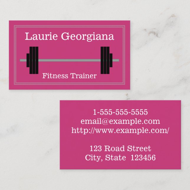 Barbell Fitness Trainer Business Card Visitenkarte (Vorne/Hinten)