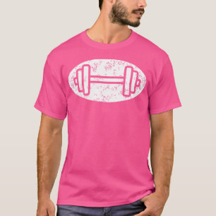 Barbell Gym White Distressed Weightlift - T-Shirt