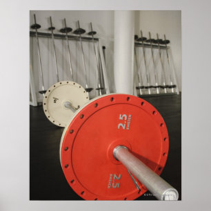 Barbell in der Turnhalle Poster