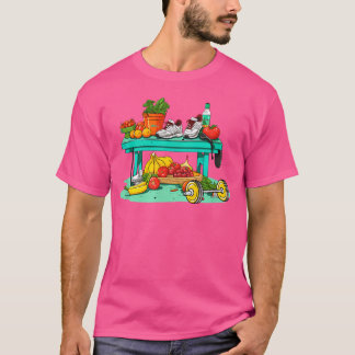 Barbell in Frucht Vegan Athlete T-Shirt