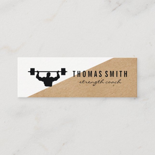 Barbell Personal Trainer - Farbblock Mini Visitenkarte (Vorderseite)