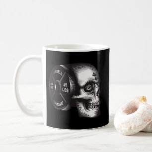 Barbell Plate and Skull - Workout Gym Motivierend Kaffeetasse