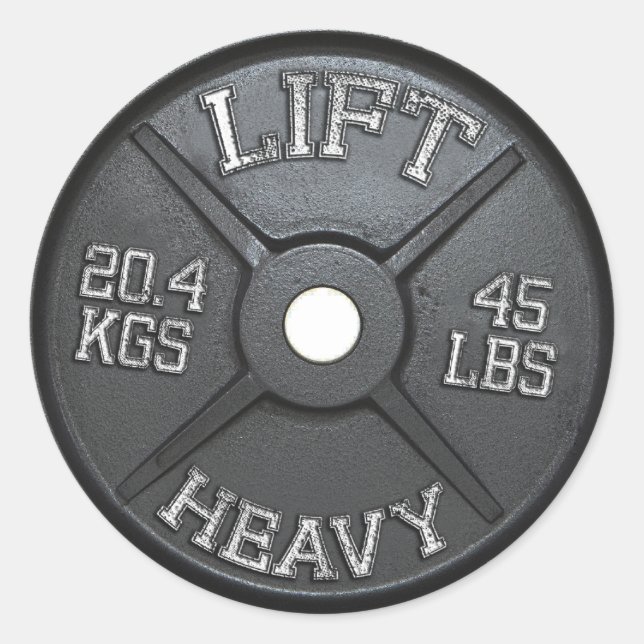 Barbell Plate - Heavy Lift Runder Aufkleber (Vorderseite)