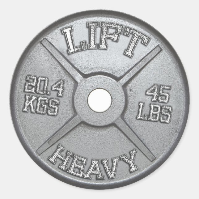 Barbell Plate - Heavy Lift Runder Aufkleber (Vorderseite)