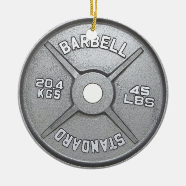 Barbell-Platte Keramik Ornament (Vorne)