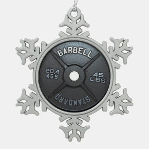 Barbell-Platte Schneeflocken Zinn-Ornament