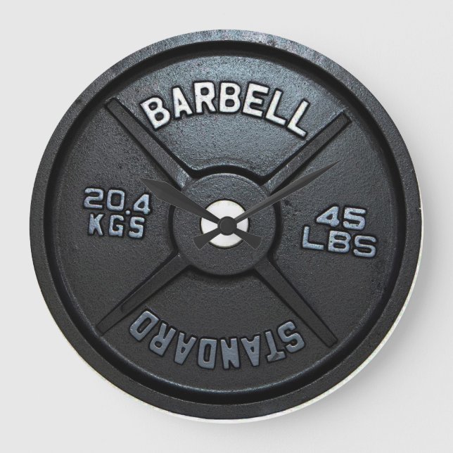 Barbell-Platten-Wanduhr Große Wanduhr (Vorderseite)