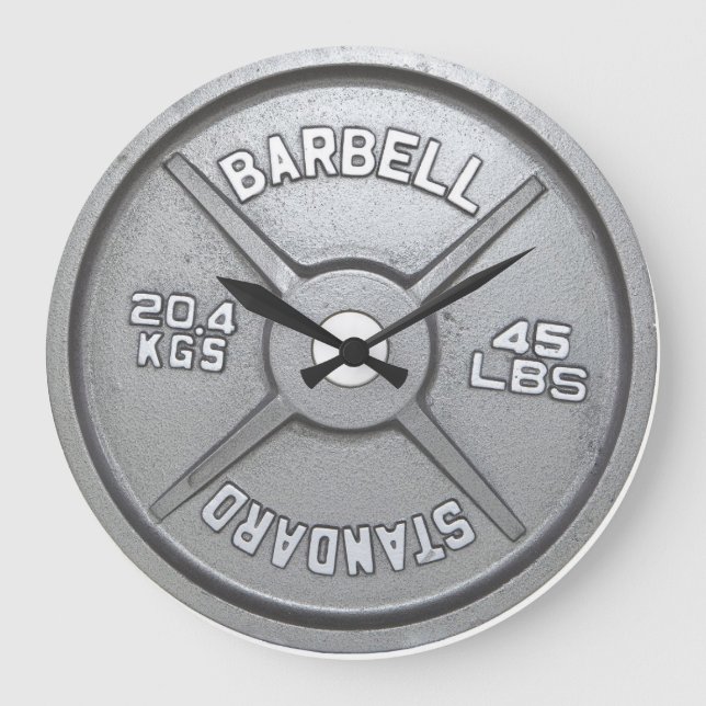 Barbell-Platten-Wanduhr Große Wanduhr (Vorderseite)