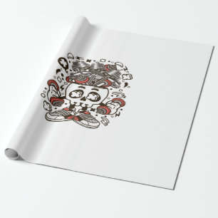 Barbell Skull Head Geschenkpapier