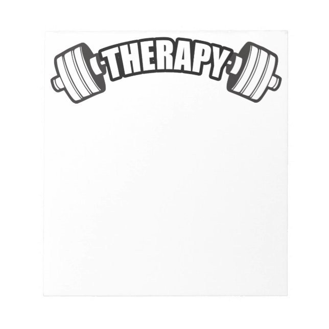 Barbell - THERAPIE - Workout Inspirational Notizblock (Vorderseite)