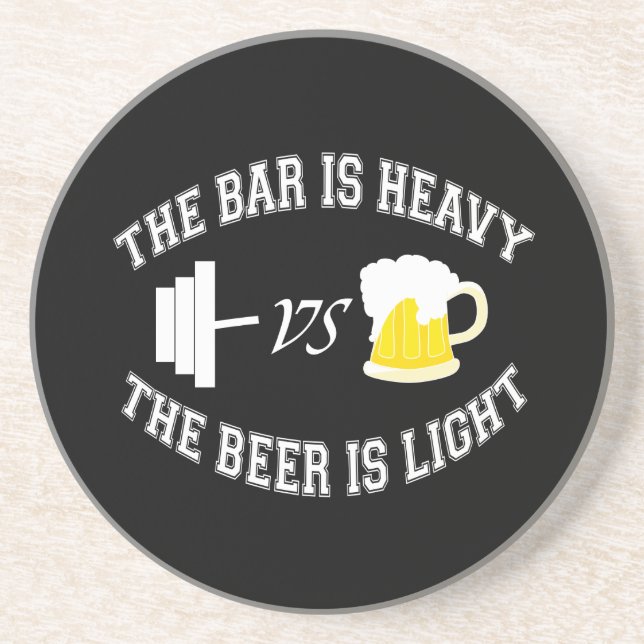 Barbell vs Bier Getränkeuntersetzer (Vorne)