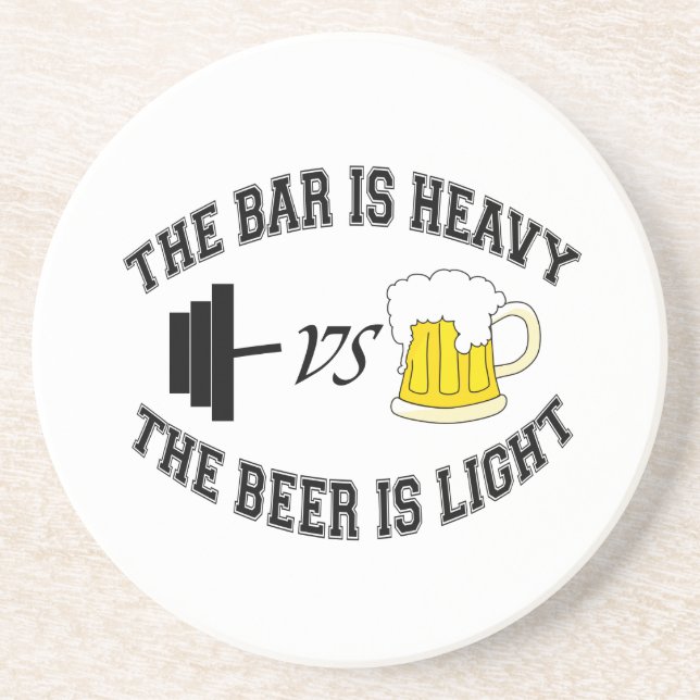 Barbell vs Bier Getränkeuntersetzer (Vorne)