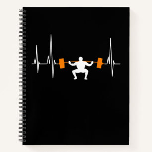Barbell Weightfting Heartbeat Bodybuilding Cool Notizbuch