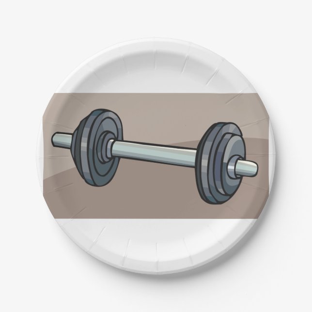 Barbell Weightlift Gym Fitness Lover Pappteller (Vorderseite)