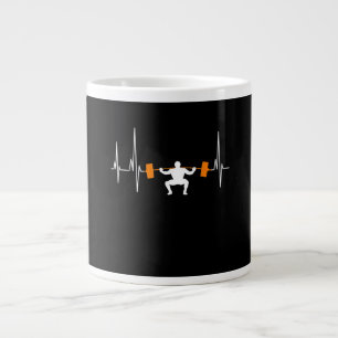 Barbell Weightlift Heartbeat-Bodybuilding Jumbo-Tasse