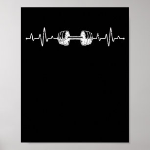 Barbell Weightlift Heartbeat-Bodybuilding Poster
