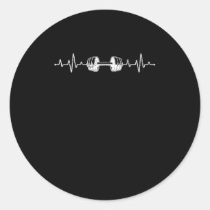 Barbell Weightlift Heartbeat-Bodybuilding Runder Aufkleber