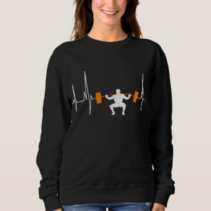 Barbell Weightlift Heartbeat-Bodybuilding Sweatshirt