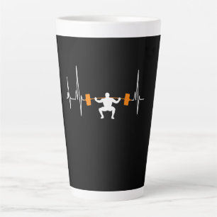 Barbell Weightlifting Heartbeat Bodybuilding Cool Milchtasse