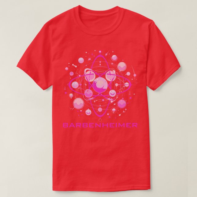 Barbenheimer Pink Atom T-Shirt (Design vorne)